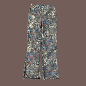 BDG Flared Print Pants | Multicolor | Size 24 | Vintage